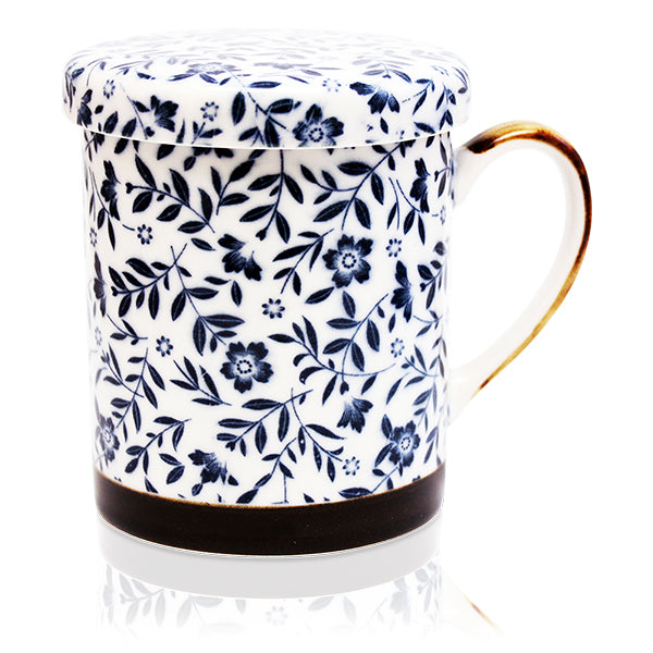 Japanese Blue Blossom Tea Infuser Mug