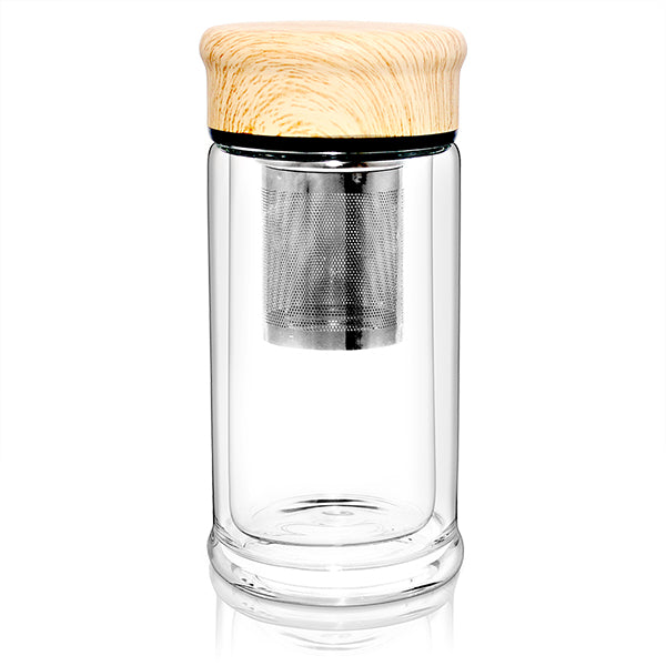 Yoku Glass Tea Infuser Bottle (Wood Lid)